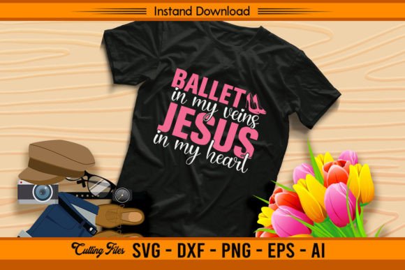 Ballet Veins Jesus Heart Graphics for T-Shirt Designs