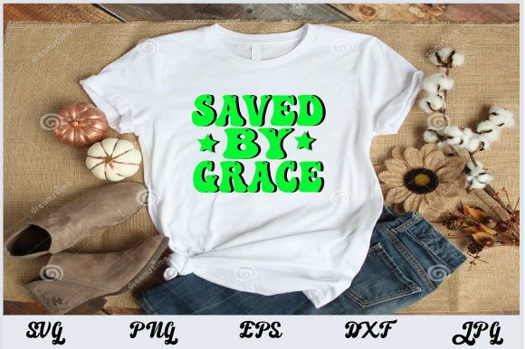 Retro Christian Design, Saved by Grace Graphics