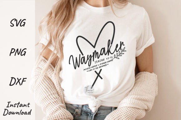 Waymaker Heart Svg Christian: Graphics & T-Shirt Designs