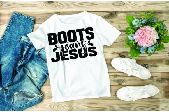 Western Svg Design: Boots, Jeans & Jesus